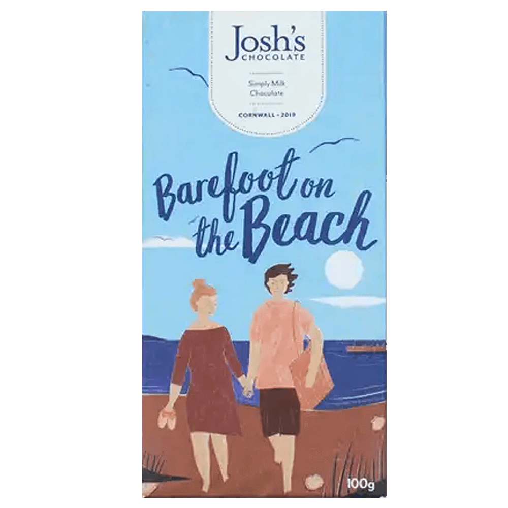 Josh's Chocolates 'Barefoot On The Beach' Simply Milk Chocolate Bar 100g